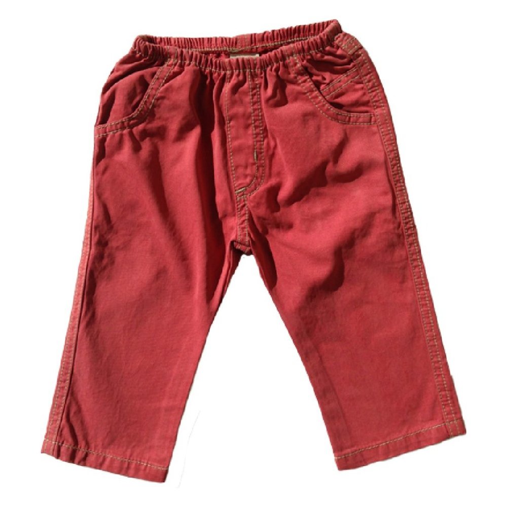 Charlie Rocket Baby Boy Twill Pants Red